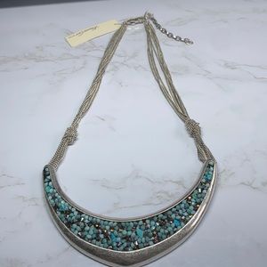 Kenneth Cole turquoise colored stone collar necklace